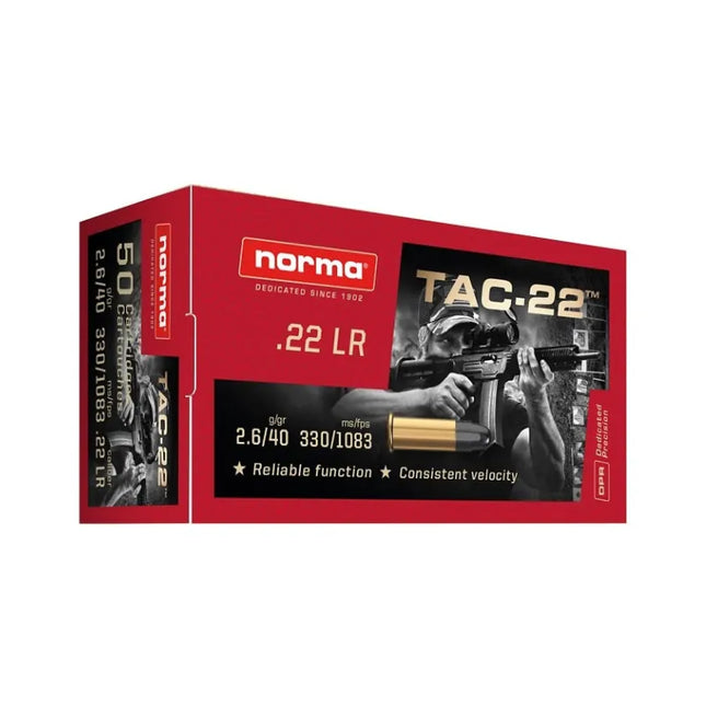 NORMA AMMO 22LR TAC-22 40GR LRN