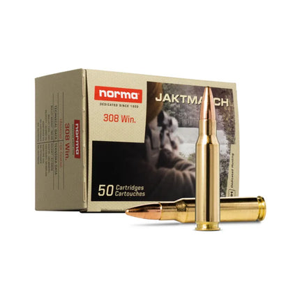 NORMA AMMO 308WIN 150GR FMJ JAKTMATCH 50 PACK