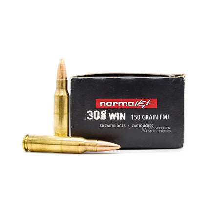 NORMA AMMO 308WIN 150GR RANGE AND TRAINING FMJ 50 PACK
