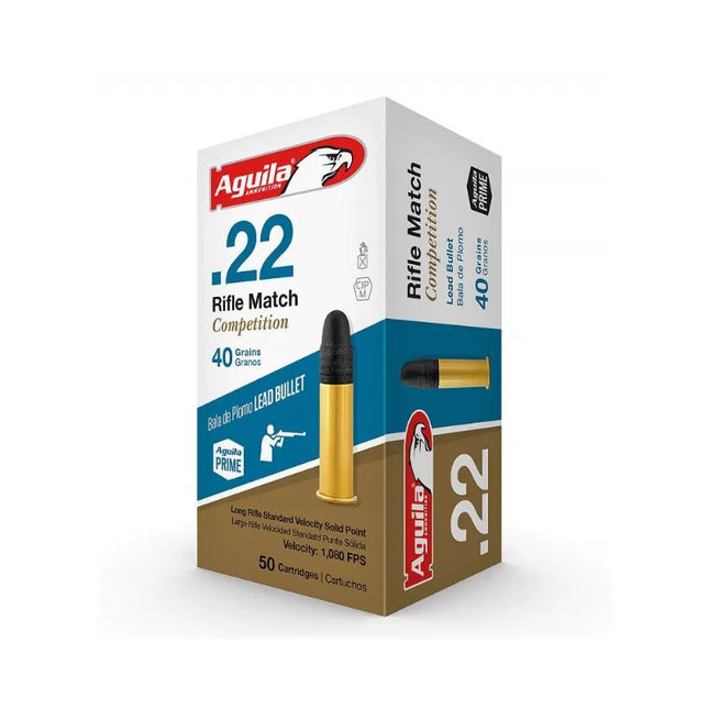 AMMUNITION - AGUILLA .22LR PISTOL MATCH 40G STD LEAD SP - 50pk Shoalhaven Shooting
