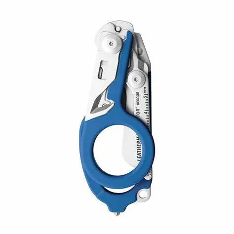 KNIVES - LEATHERMAN RAPTOR RESCUE BLUE HANDLES WITH UTILITY HOLSTER Shoalhaven Shooting