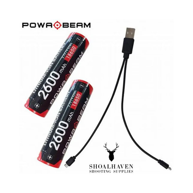 POWA BEAM 18650 BATTERY & CHARGER KIT - 2600MAH