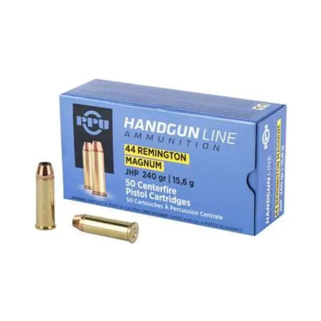 PPU AMMO 44REM MAGNUM 240GR JHP 50RND PKT
