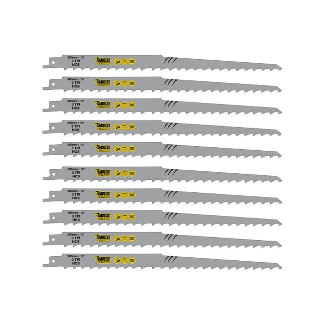 RECIPROCATING SAW BLADE 300MM X 3TPI - 10PACK