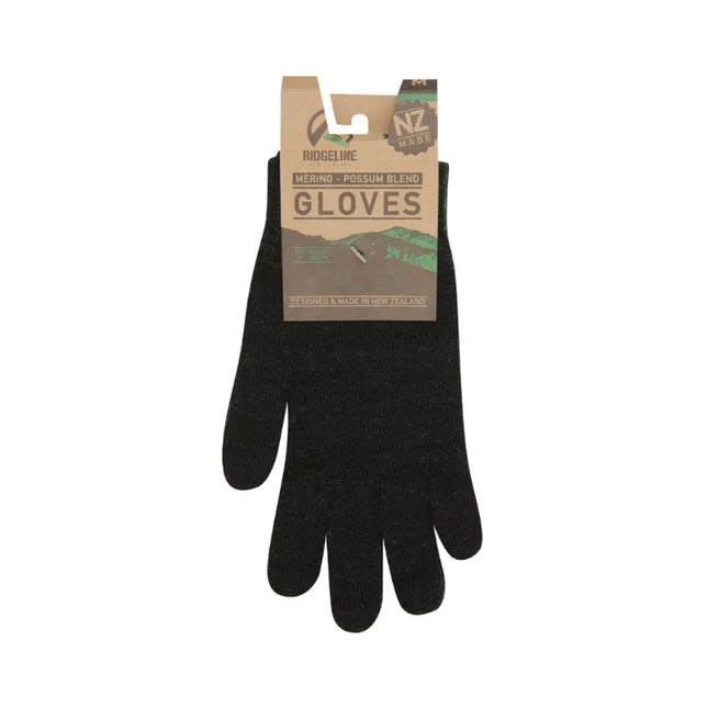 RIDGELINE MERINO/POSSUM GLOVES BLACK M