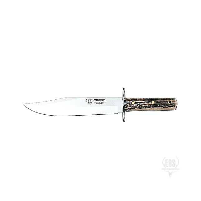 KNIVES - CUDEMAN – BOWIE 25CM BLADE, POLISHED DEER ANTLER HANDLE / LEATHER SHEATH Shoalhaven Shooting