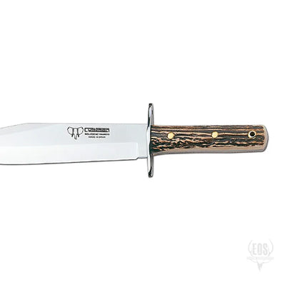 KNIVES - CUDEMAN – BOWIE 25CM BLADE, POLISHED DEER ANTLER HANDLE / LEATHER SHEATH Shoalhaven Shooting