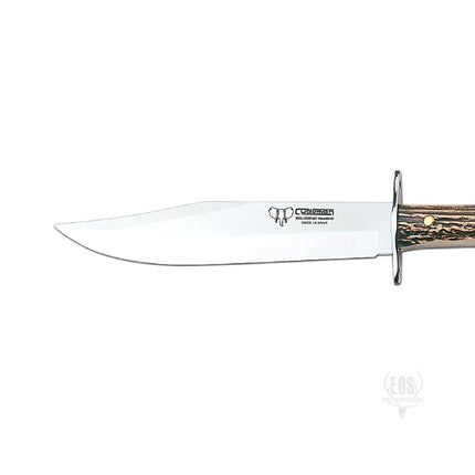 KNIVES - CUDEMAN – BOWIE 25CM BLADE, POLISHED DEER ANTLER HANDLE / LEATHER SHEATH Shoalhaven Shooting