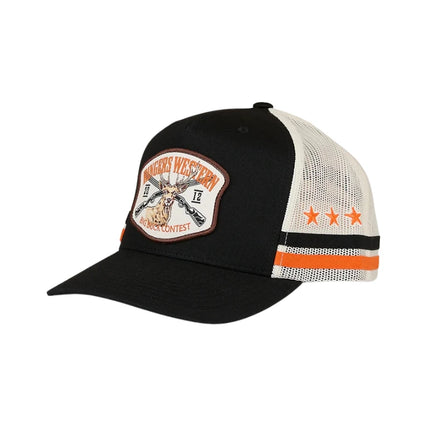 RINGERS WESTER BIG BUCK DEEP FIT TRUCKER CAP - BLACK