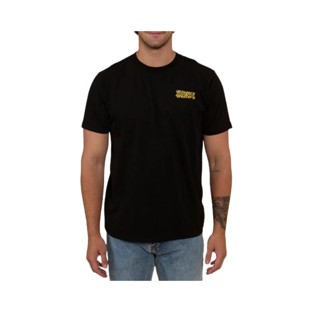 RINGERS WESTERN HALF CUT MENS LOOSE FIT T-SHIRT BLACK - M