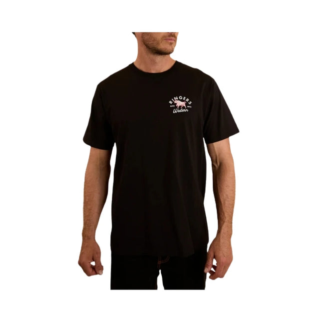 RINGERS WESTERN HOMETOWN MENS LOOSE FIT T-SHIRT BLACK - XL