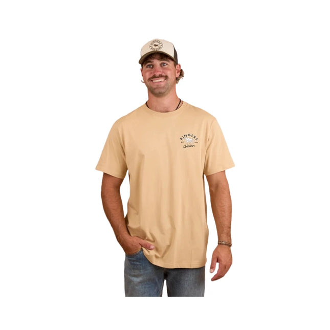 RINGERS WESTERN HOMETOWN MENS LOOSE FIT T-SHIRT DARK SAND - XL