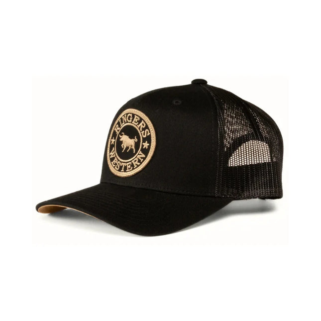 RINGERS WESTERN SIGNATURE BULL KIDS TRUCKER CAP - BLACK/GOLD