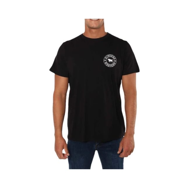 RINGERS WESTERN SIGNATURE BULL MENS CLASSIC T-SHIRT BLK/WHT - XL