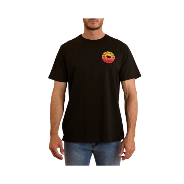 RINGERS WESTERN SIGNATURE BULL MENS LOOSE T-SHIRT BLACK FADE - L