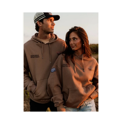RINGERS WESTERN KNX OVERSIZE UNISEX HOODIE CAMEL - L