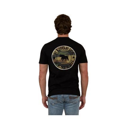RINGERS WESTERN SIGNATURE BULL MENS CLASSIC T-SHIRT BLK/CAMO - XL