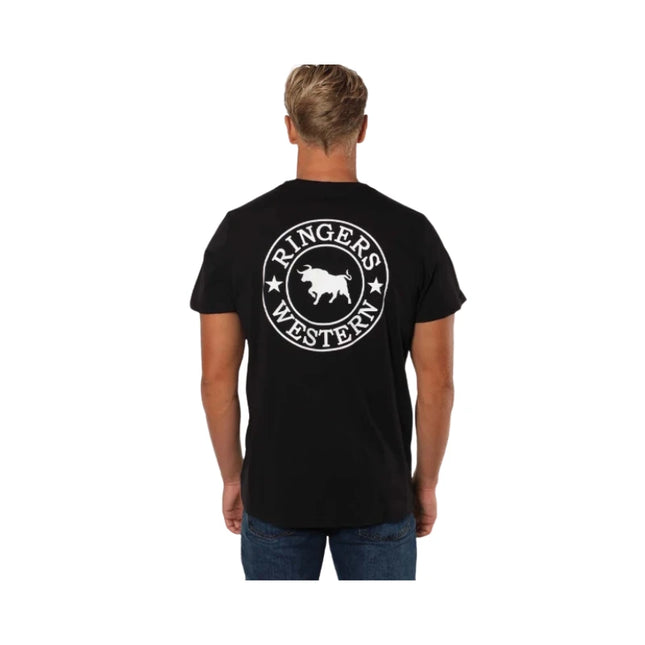 RINGERS WESTERN SIGNATURE BULL MENS CLASSIC T-SHIRT BLK/WHT - M
