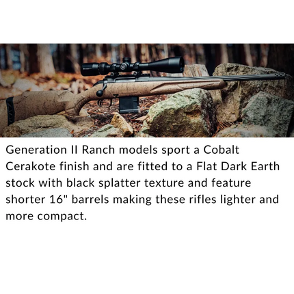 RUGER AMERICAN GEN II RANCH 300BLK 16" COBALT CERAKOTE