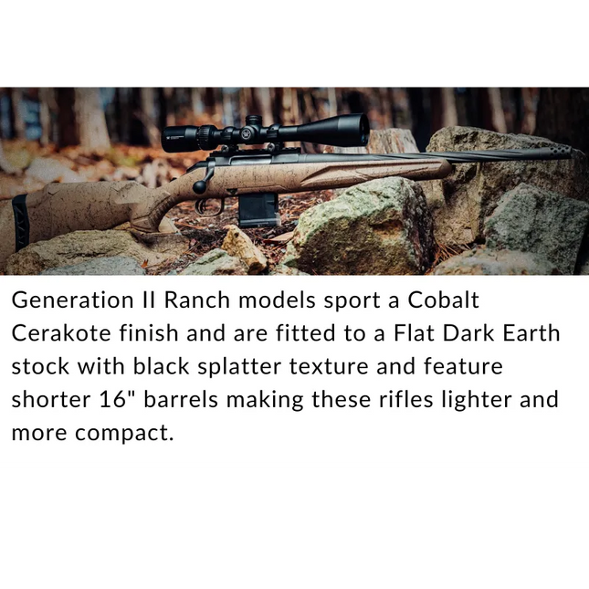 RUGER AMERICAN GEN II RANCH 300BLK 16" COBALT CERAKOTE