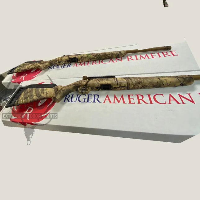 RUGER AMERICAN RIMFIRE STANDARD 22WMR GO WILD CAMO 18" BURNT BRONZE CERAKOTE