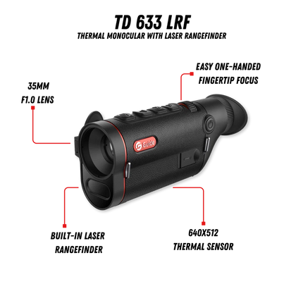 GUIDE TD633L 3.0 THERMAL MONOCULAR 640x512 1000M LRF