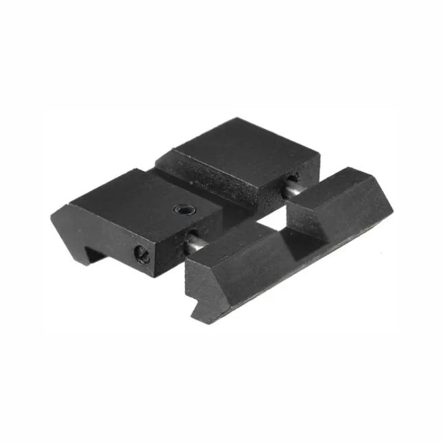 is a handy accessory for converting your .22 or airgun dovetail accessory rail to the more standard Picatinny or Weaver-style rail commonly used on most weapons.