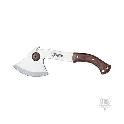 KNIVES - CUDEMAN – HATCHET 21CM HATCHETA BLADE, POLISHED RED STAMIN HANDLE / LEATHER SHEATH Shoalhaven Shooting