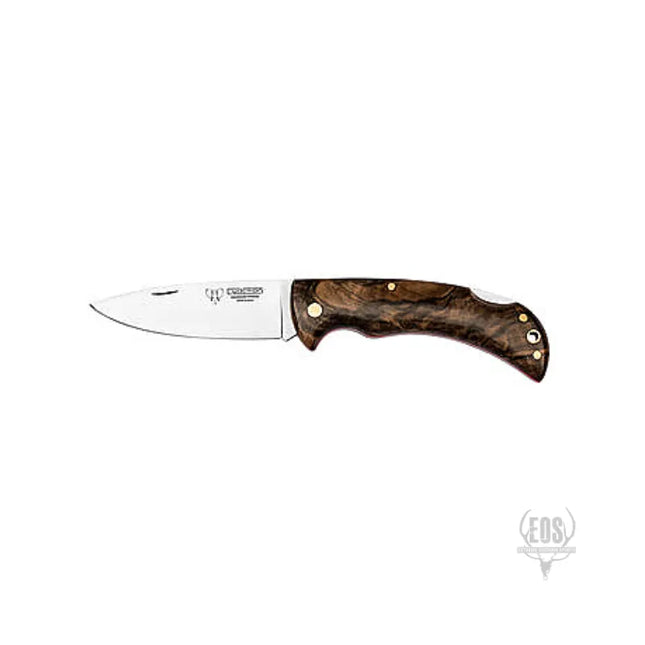KNIVES - CUDEMAN – FOLDING SKINNER 9.5CM STANDARD POINT BLADE, POLISHED WALNUT WITH RED SEPARATOR / NO SHEATH Shoalhaven Shooting