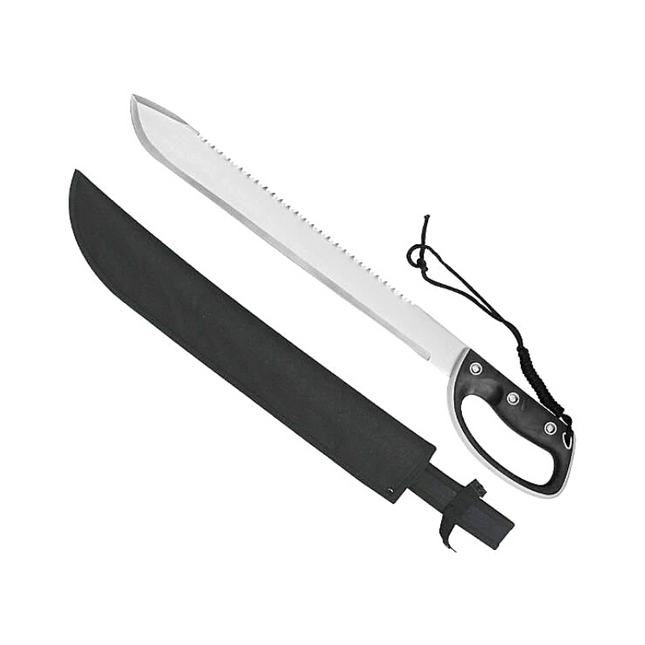 KNIVES - MACHETE W/HAND GUARD SAW BACK & SHEATH Shoalhaven Shooting