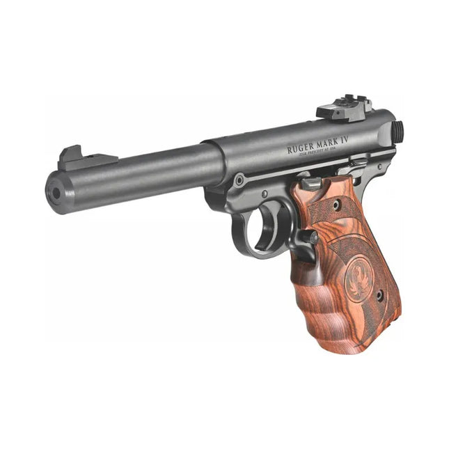 FIREARMS - RUGER MARK IV TARGET 22LR BLUED TARGET LAMINATE PISTOL 10RD MAG 140MM BARREL Shoalhaven Shooting