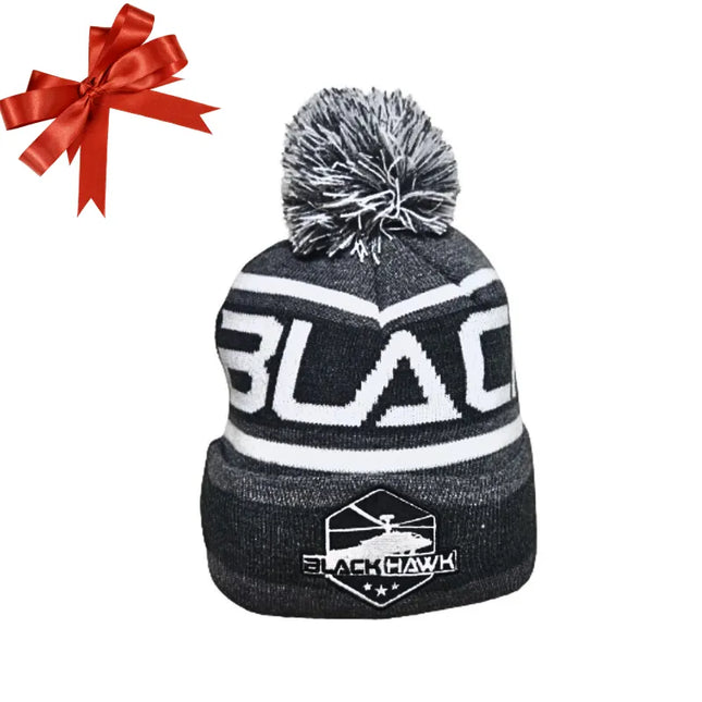 CLOTHING - BEANIE - BLACKHAWK APPAREL GREY/WHITE BLACKHAWK BEANIE WITH POM POM Shoalhaven Shooting