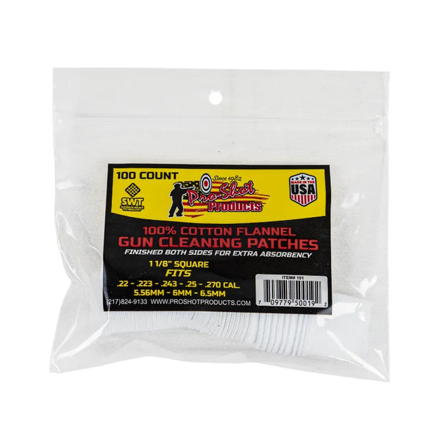 PRO SHOT PATCHES 100PK .22-.270CAL - Shoalhaven Shooting