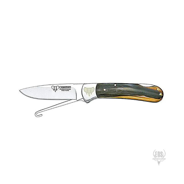 KNIVES - CUDEMAN -FOLDING SKINNER 9CM, DROP POINT, BULL HORN HANDLE, BIRD KNIFE Shoalhaven Shooting
