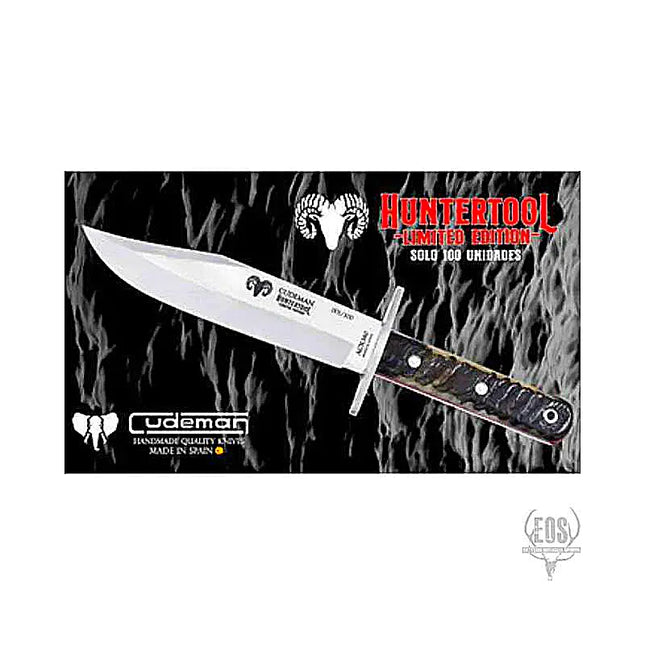 KNIVES - CUDEMAN - LIMITED EDITION (100 ONLY) BOWIE 38CM BLADE, RAM HORN HANDLE / LEATHER SHEATH Shoalhaven Shooting