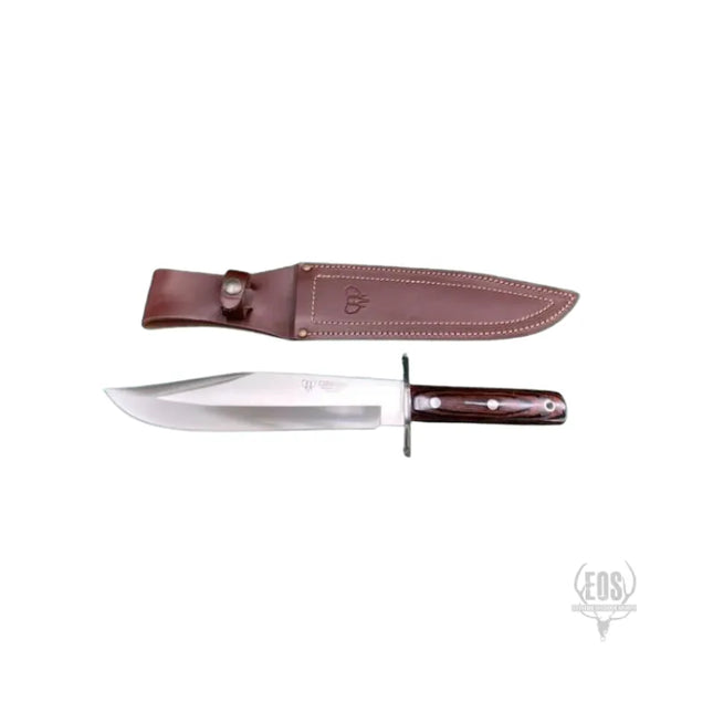 KNIVES - CUDEMAN – BOWIE 25CM BLADE, POLISHED RED STAMIN WOOD HANDLE / LEATHER SHEATH Shoalhaven Shooting