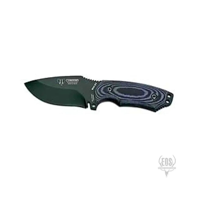KNIVES - CUDEMAN – DROP POINT, 9CM ANODIZED BLADE, BLACK MICARTA WITH RED LINES HANDLE / LEATHER SHEATH Shoalhaven Shooting