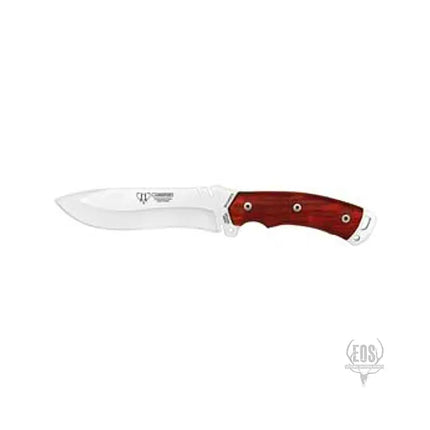 KNIVES - CUDEMAN CLIP POINT TACTICAL 15CM SATIN FINISH BLADE COCOBOLO WOOD HANDLE/LEATHER SHEATH Shoalhaven Shooting