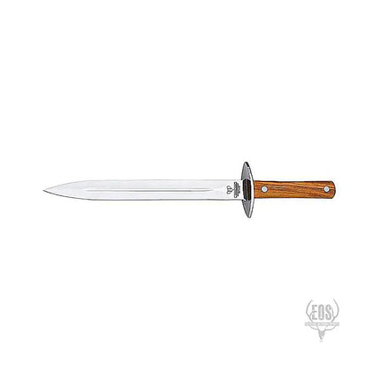 KNIVES - CUDEMAN PIG STICKER 31 CM SATIN FINISH BLADE SATIN OLIVE TREE WOOD HANDLE /LEATHER SHEATH Shoalhaven Shooting
