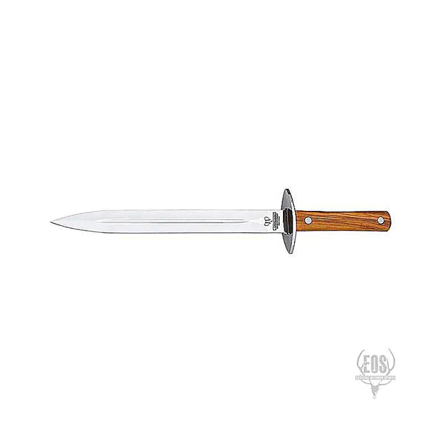KNIVES - CUDEMAN PIG STICKER 31 CM SATIN FINISH BLADE SATIN OLIVE TREE WOOD HANDLE /LEATHER SHEATH Shoalhaven Shooting