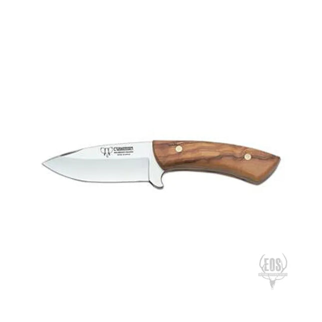 KNIVES - CUDEMAN – SKINNER 10.5CM DROP POINT BLADE, SATIN OLIVE WOOD HANDLE / LEATHER SHEATH Shoalhaven Shooting