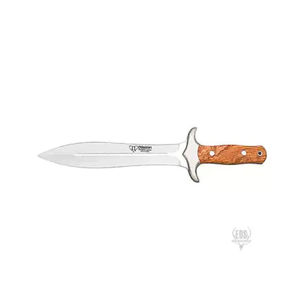 KNIVES - CUDEMAN SPEAR POINT 24CM SATIN FINISH BLADE SATIN OLIVE TREE WOOD HANDLE/ LEATHER SHEATH Shoalhaven Shooting