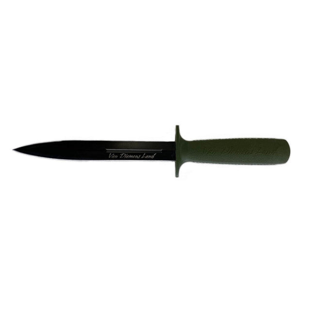 VAN DIEMENS LAND PIG STICKER NO SHEATH OLIVE HANDLE STEALTH - Shoalhaven Shooting