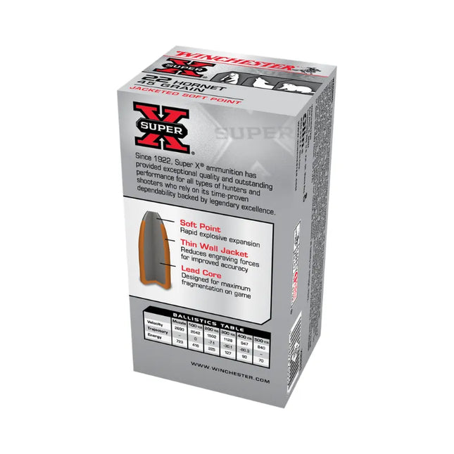 WINCHESTER AMMO 22 HORNET SX 45GR SP