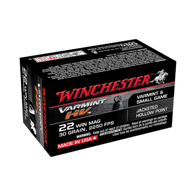 WINCHESTER AMMO 22 WMR 30GR V-MAX HV VARMINT