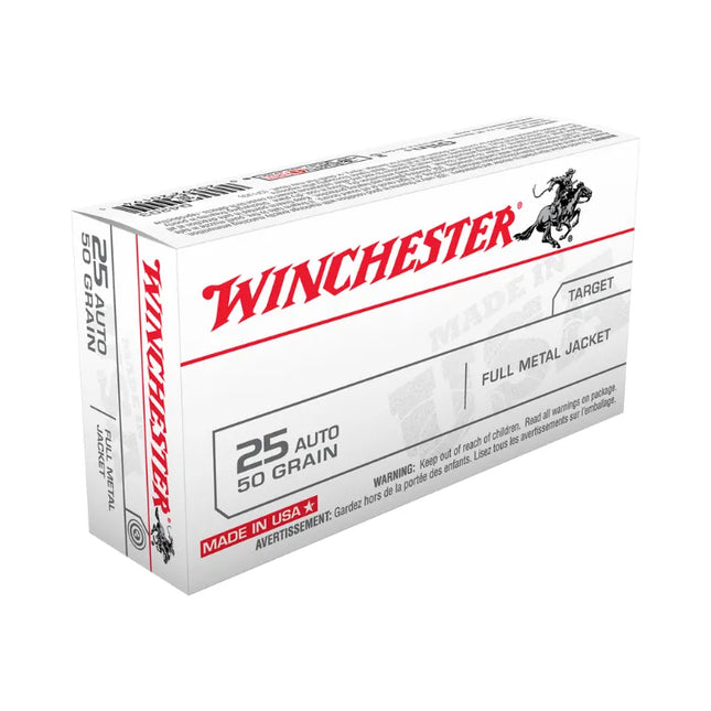 WINCHESTER AMMO 25 AUTO 50GR FMJ