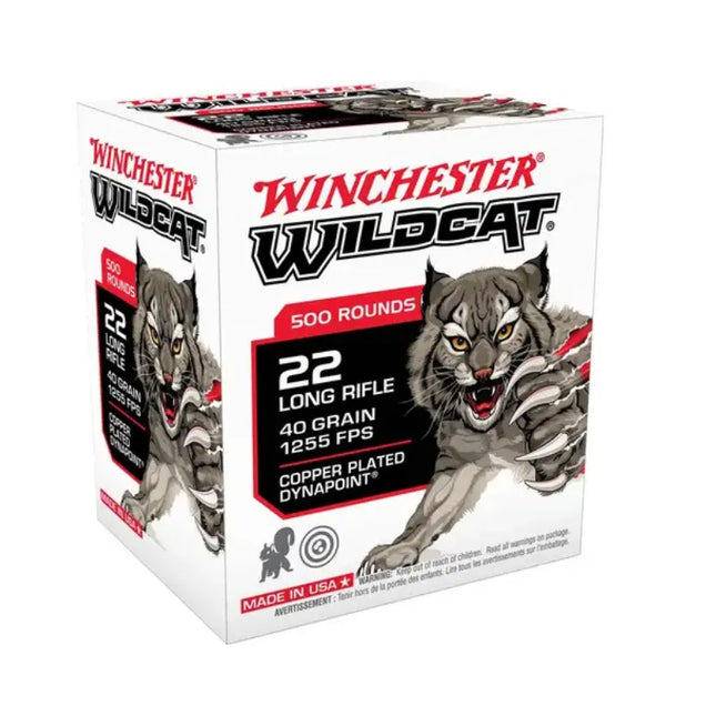 WINCHESTER AMMO 22LR WILDCAT 40GR COPPER PLATED SOLID