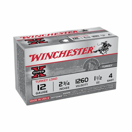 WINCHESTER AMMO SUPER X 12G #4 2-34" 32GR - 25PK