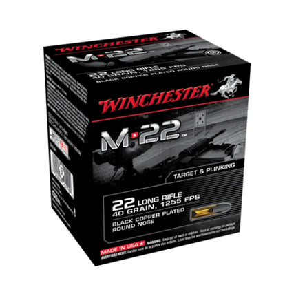 WINCHESTER AMMO M22 2LR 40GR BLACK COPPER PLATED ROUND NOSE 500PK