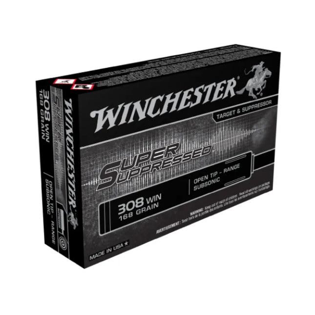 WINCHESTER AMMO SUPER SUPPRESSED 308WIN 168GR